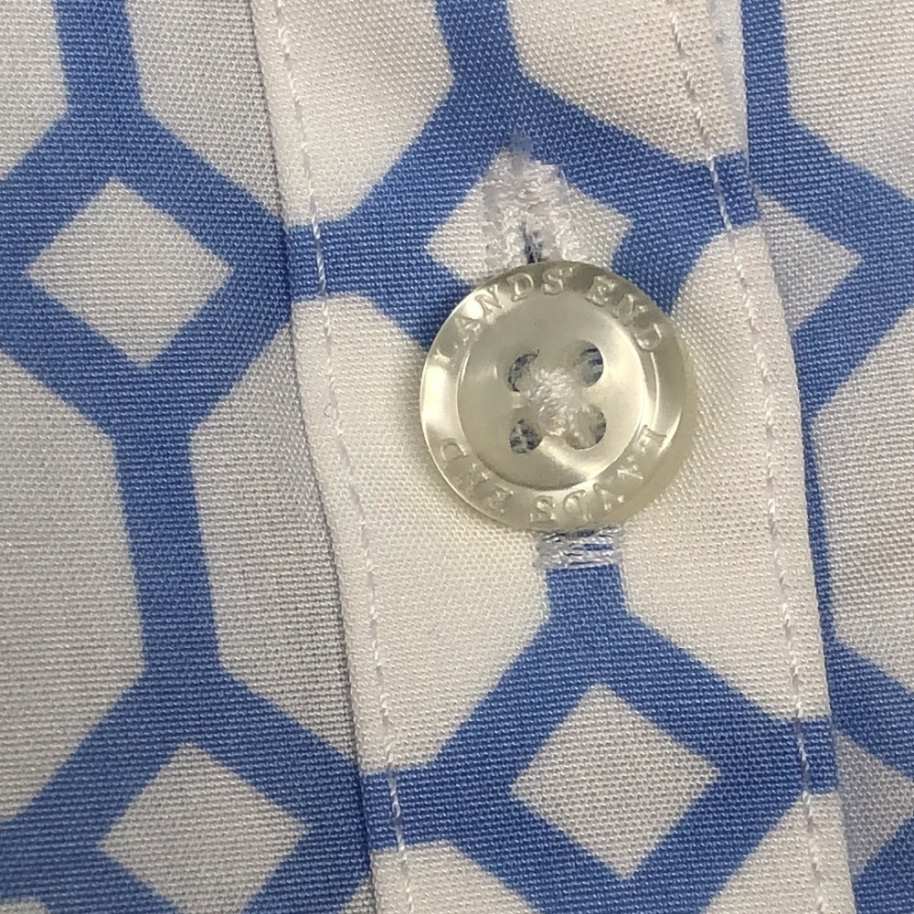 Lands’ End Shirt Periwinkle No Iron Supima Cotton Button Down Women’s 26W - Picture 5 of 11